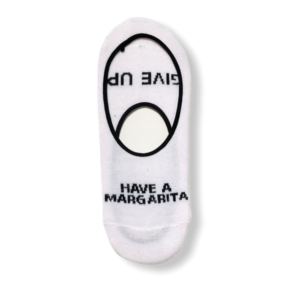 ❣️3/$15❣️ “GIVE UP/HAVE A MARGARITA” No Show Sock - Picture 5 of 5